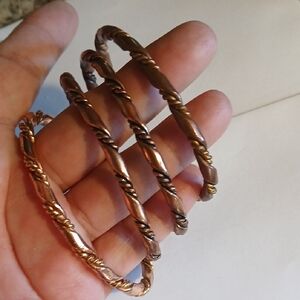 Vintage Copper Cuff Bracelet SET